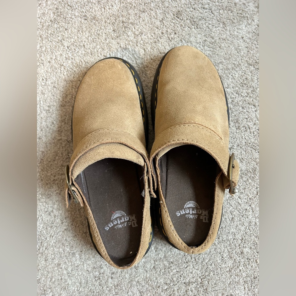 Dr. Martens Tan clog shoes; size 10; $100